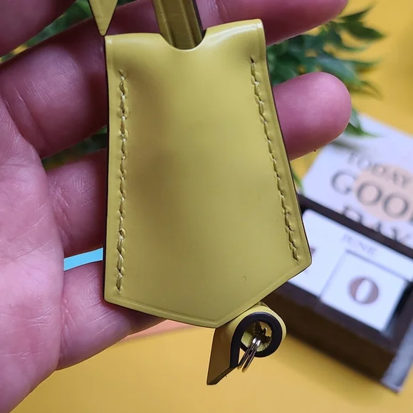 GREAT CONDITION LOUIS VUITTON LV PISTACHE YELLOW GREEN LIME LEATHER CLOCHETTE KE - Picture 5 of 10